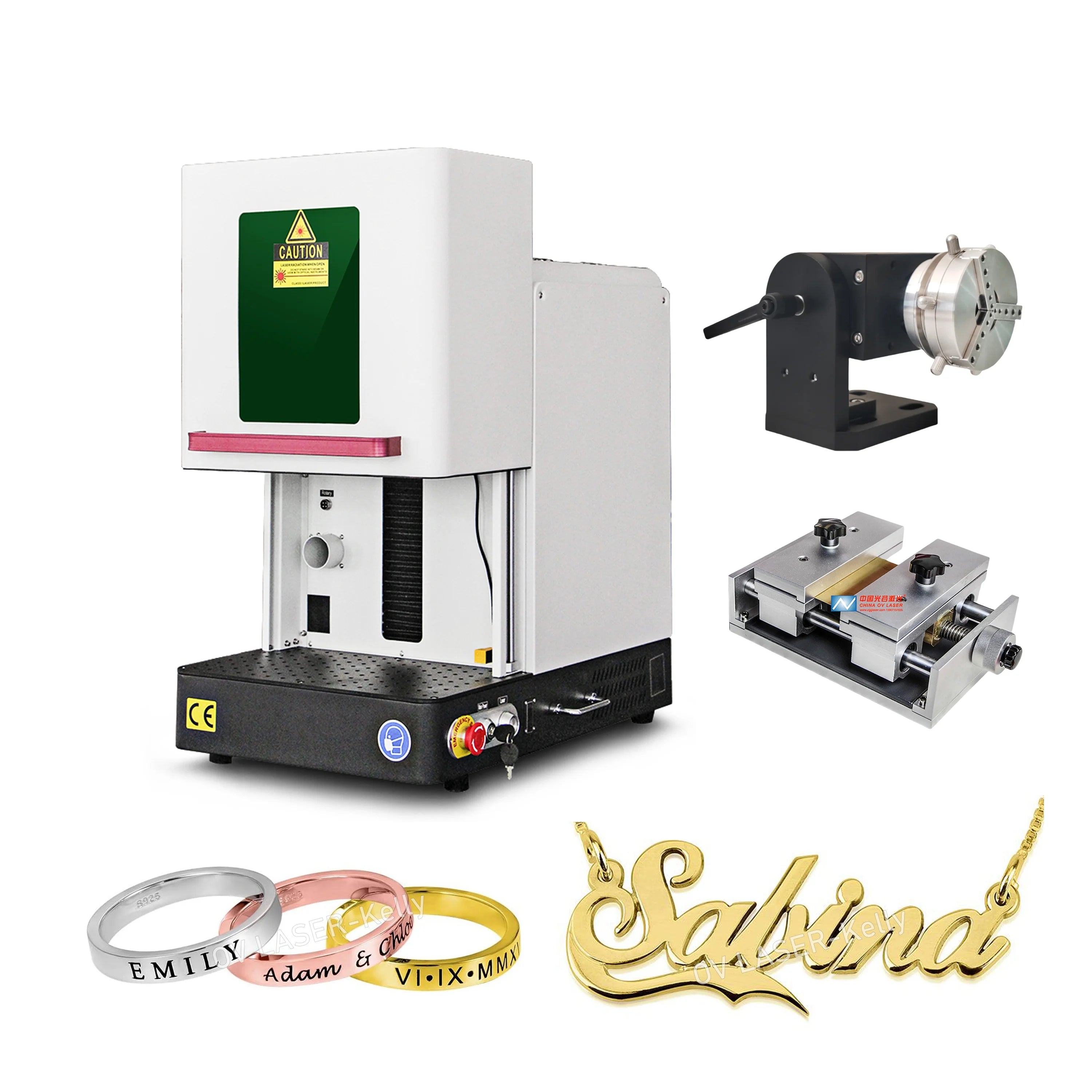 Small Closed 60W 100W Laser Jewelry Making Machine Fiber Mopa Laser for Gold Silver Name Cutting Necklace Earrings Ring Marking