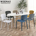 WISEMAX FURNITURE Minimalist Dining Room Furniture Curve Backrest Plastic Chair Thicken PP Stackable Dining Chair with Armrest