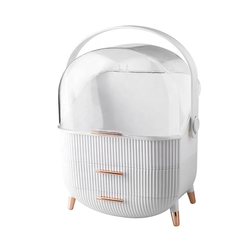 2022 Dust Proof Plastic Makeup Makeup Organizer Skincare Storage Shelf Desktop Cosmetic Storage Box