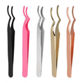 Wholesale Electroplated Stainless Steel Eyelash Tweezers Volume Tweezers Anti-Static 10MM Diy Logo Rounded Eyelash Extension