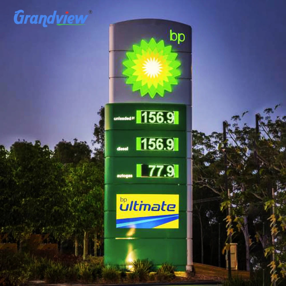 Fuel Station Pylon Display Sign Gas Price LED 7 Segment Board Outdoor Digital Poster with SDK Support OEM