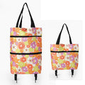 Custom Logo Folding Shopping Bag With Wheels Market Foldable Shopping Trolley Bag with Wheels