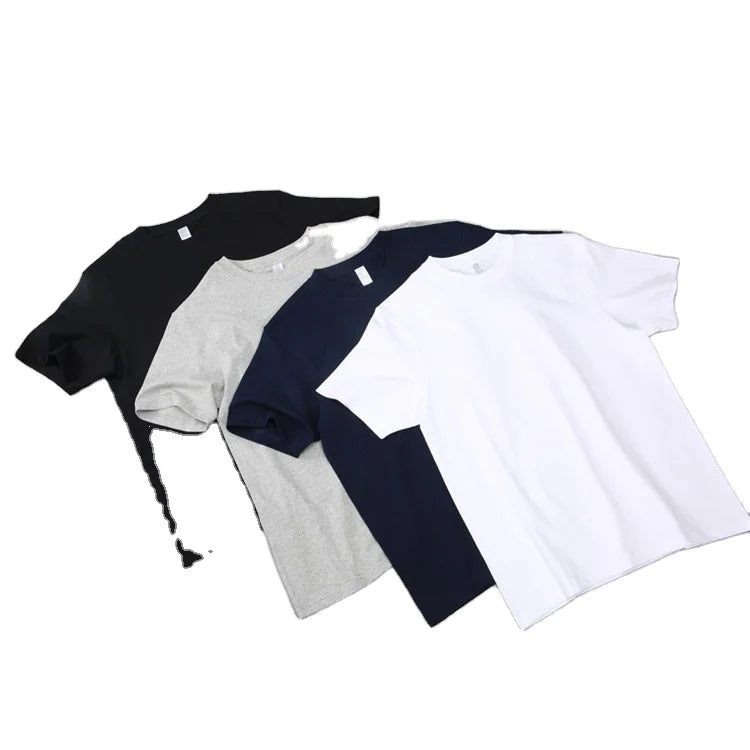 2021 High Quality 300gsm 100% Cotton Men's Short Sleeve Unisex Basic Crew Neck Custom Blank Plain Men Tee Shirt T-shirts
