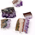 Special Irregular Rough Crystal Amethyst Cluster Slice Pendant Silver Plated Natural Real Raw Amethyst Slice Pendant
