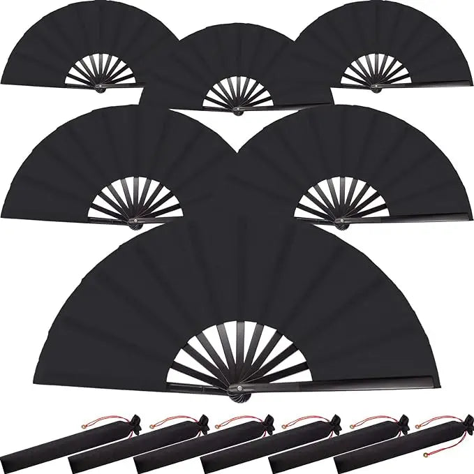 Stock 33cm Hand Fan Folding Chinese Tai Chi Yoga Kung Fu Fan Plastic Ribs Dance Performance