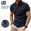 Men's Summer Casual Short Sleeve Plus Size 3XL Fashion Tee Patchwork Color T-Shirt with New Design Yarn Dyed Technique MegaBDM