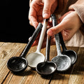Nordic Style Stone Texture Ramen Long Spoon Vintage Design Extended Handle Japanese Ramen Spoon Ceramic