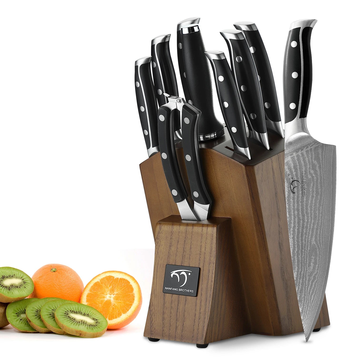 Damascus Kitchen Knife Set 9 Pieces Chef Knife Set with Comfortable Ergonomic ABS Handle