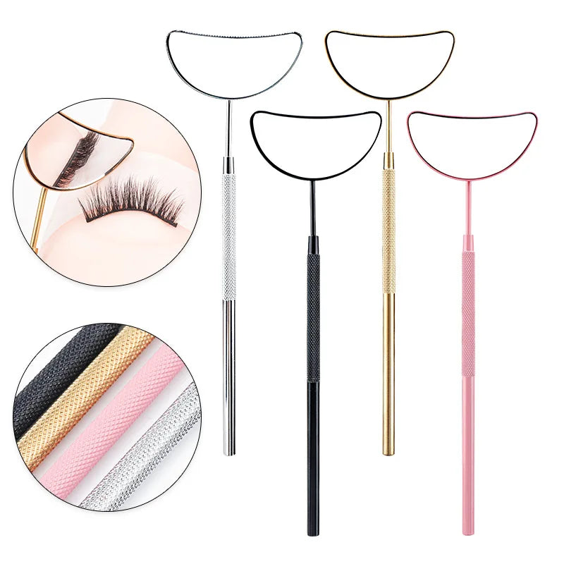 Customized Portable Stainless Steel Crescent Mirror Professional Multifunctional Eyelash Extension Tool Lightweight 50g Checking