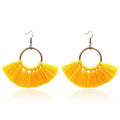 Fashion Handmade Velvet Cotton Rope Small Hoop Earring Bohemian Tassl  Earring
