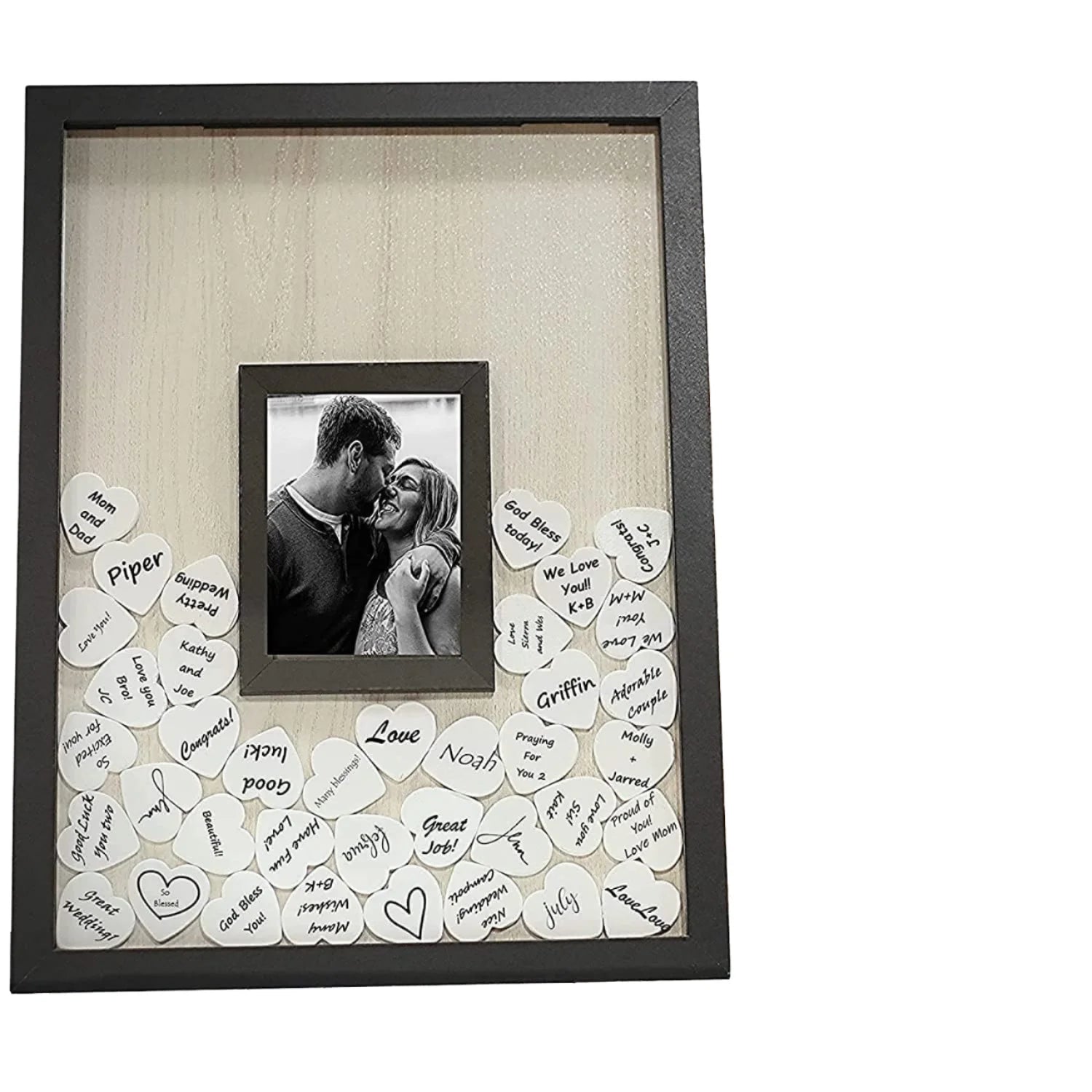Love Wedding Gift Wooden Crafts Drop Top Frame Sign Book 100PCS Wooden Hearts MDF Wall Hanging Picture Frame Model Painting Box