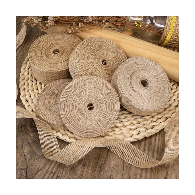 Natural Burlap Ribbon Jute Ribbon Printing Ribbon for Decoration