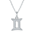 Hanyu Jewelry 925 Sterling Silver Zodiac Sign Pendant D VVS Moissanite Diamond Gemini Necklace