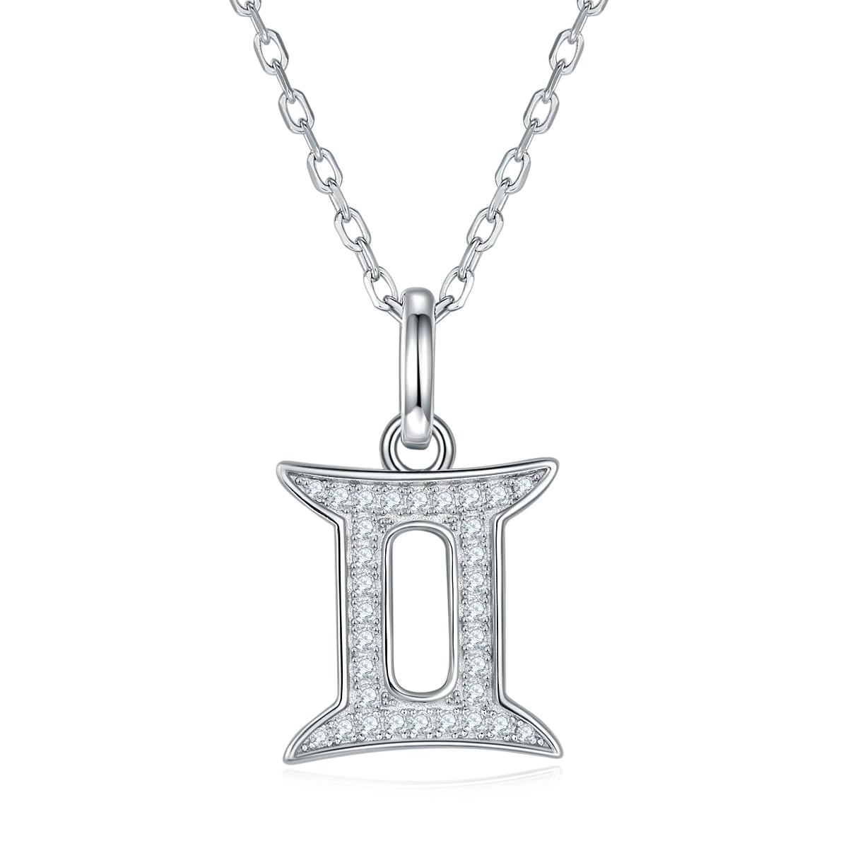 Hanyu Jewelry 925 Sterling Silver Zodiac Sign Pendant D VVS Moissanite Diamond Gemini Necklace