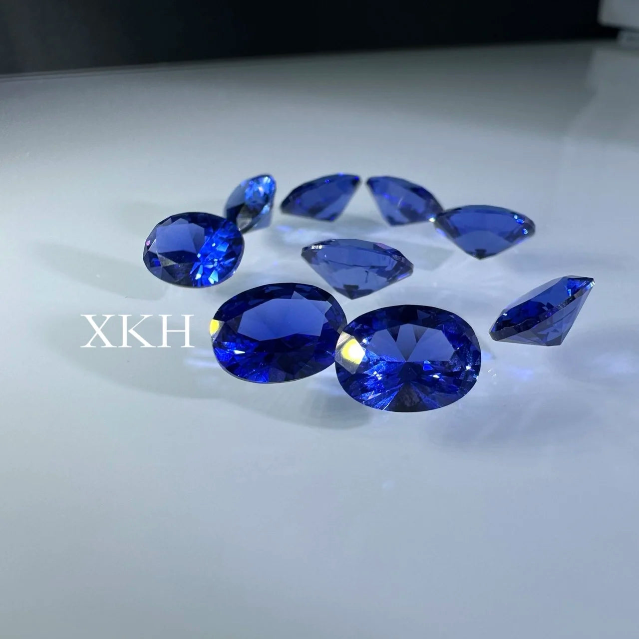 Artificial Sapphire Crystal Material Red Green Blue Yellow Gemstone Ring Necklace