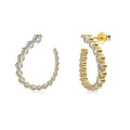 ACME 925 Sterling Silver Shiny U Shape Geometric Needle Circle Tassel Ear Drop Stud  Delicate  Women Korean Chic Earring