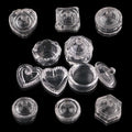 Professional Portable Clear Glass Nail Crystal Dappen Dish with Acrylic Liquid Cup Lid and Brush Cleaner Tool