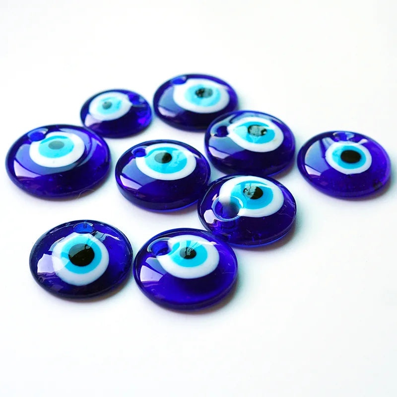 Wholesale Handmade Round Glass Blue Evil Eye Charms Pendant for Bracelet Necklace Jewelry Making