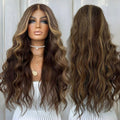 Highlight Brown Body Wave Human Hair Wigs for Women 13x6 Lace Frontal Wigs 100% Human Hair 180 Density Ash Blonde Remy Hair Wigs MegaBDM