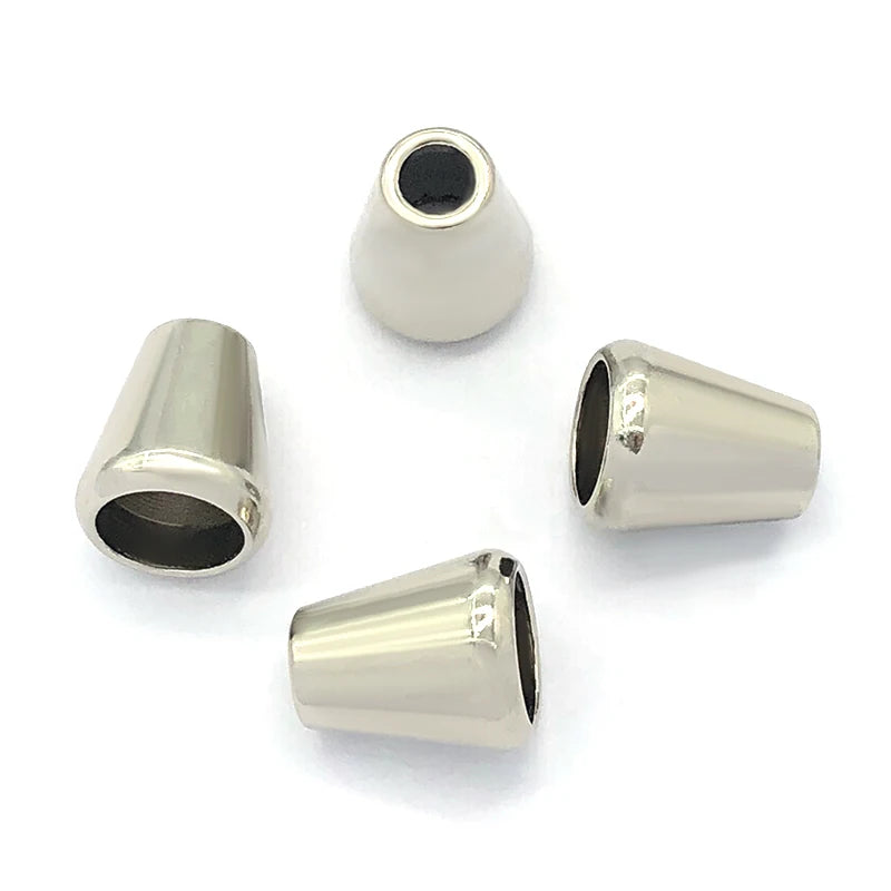 Zinc Alloy Custom Bell Plug Metal Pull Rope Head Locking Device Silver End Stopper for Waterproof