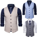 Men's Windproof Double Breasted Reversible Autumn Slim Black Suit Vest for Groom Wedding and Business Formal Use