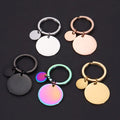 Fashion Non Tarnish Custom Logo Name Round Plain Blank Stainless Steel Keychain