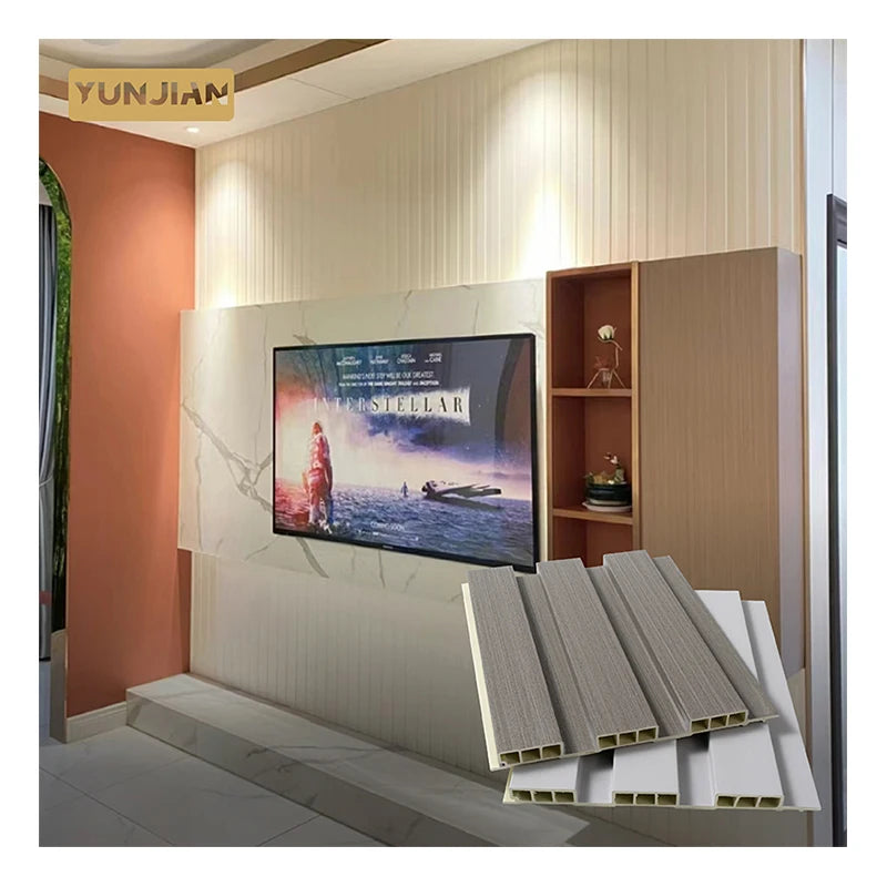 204*15mm WPC Waterproof Glossy Surface Fluted Design Modern Wall Panel Boards Indoor Hotel & Home Decor 5 Year Warranty