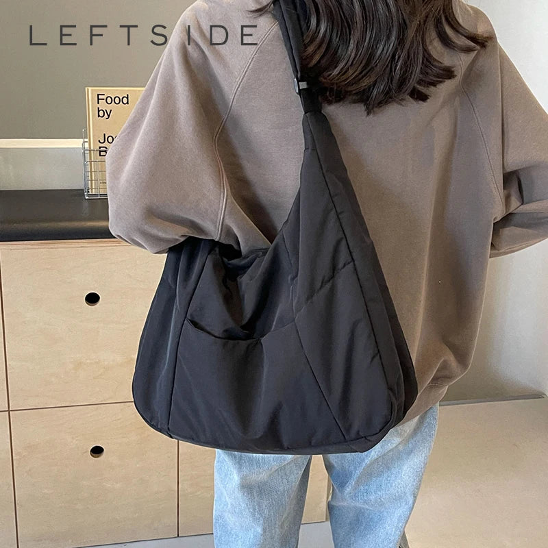Wholesale Casual Minimalist Large Capacity Cotton Soft Waterproof Quilted Puffer Tote Bag for Women Zip Closure Fashion Style