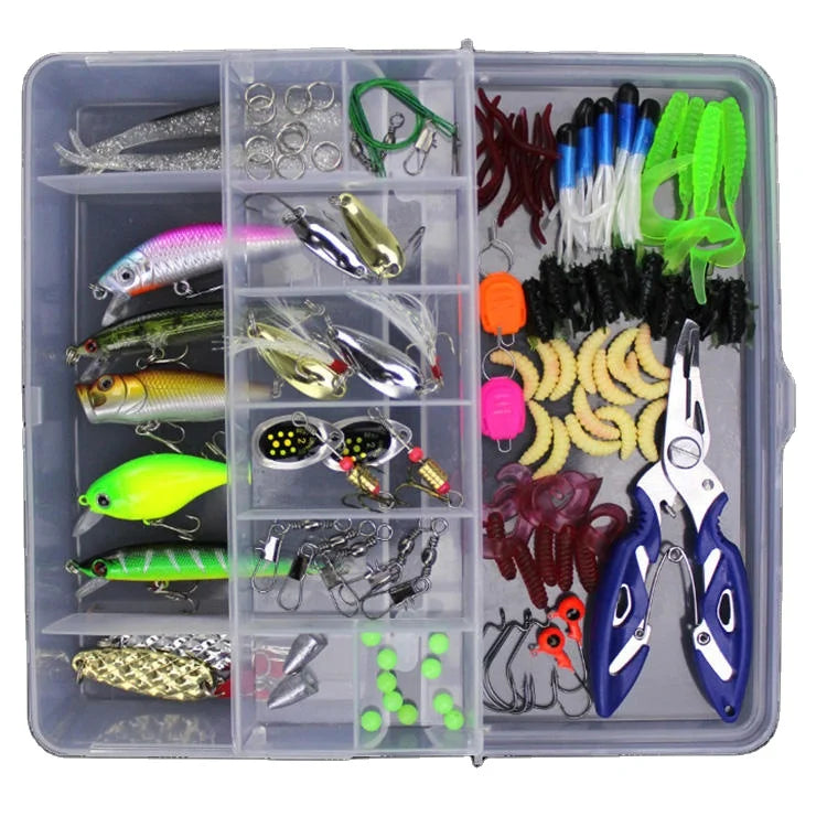 Newbility 103pcs Artificial Bait Minnow Crank Spoon Fishing Lure Set with pp Box MegaBDM