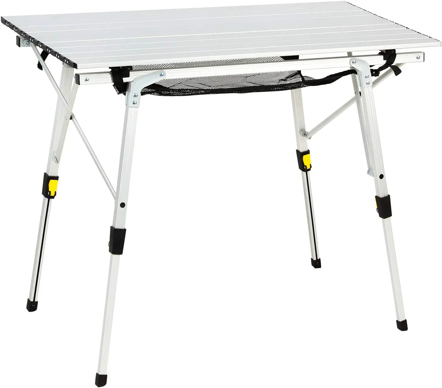 Soloman Portable Lightweight Outdoor Camping Foldable Table Adjustable Height Aluminum Roll-Up Table Top Modern Mesh Layer