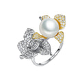 CZCITY Creative Sterling Silver Sterling Silver Ring Sterling Silver Elegant Double Gold Plated Women Finger Rings