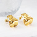European Fashion Women Earrings Custom Minimalist Wind Irregular C-shaped Geometric Earrings Stainless Steel Stud Earrings