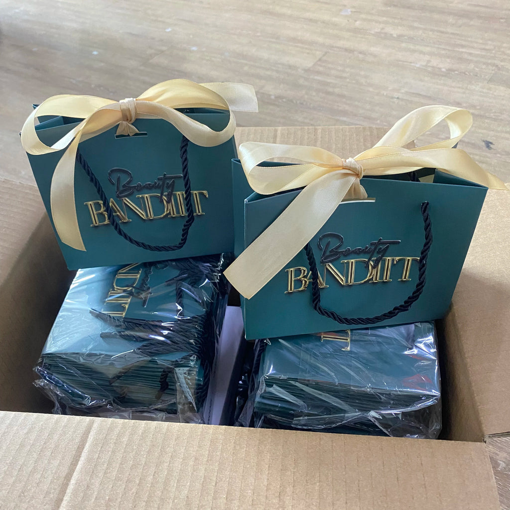 Custom Luxury White Card Gift Paper Bags Professionally Designed Your Own Logo Laminated for Durability for Clothing Ribbon