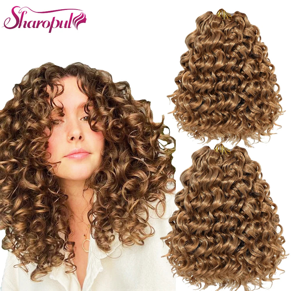 Wholesale Short Gogo Curly Crochet Hair Extensions Synthetic Wavy Curly Braids Deep Faux Curly Crochet Braids