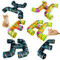 Interactive Cat Tunnel 3-way Multi-hole Design with Crinkle Paper Foldable & Easy Storage Cat Crawling & Hiding Toy