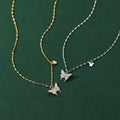 Fine 925 Sterling Silver Diamond Butterfly Pendant Women Fashion High Quality Necklace