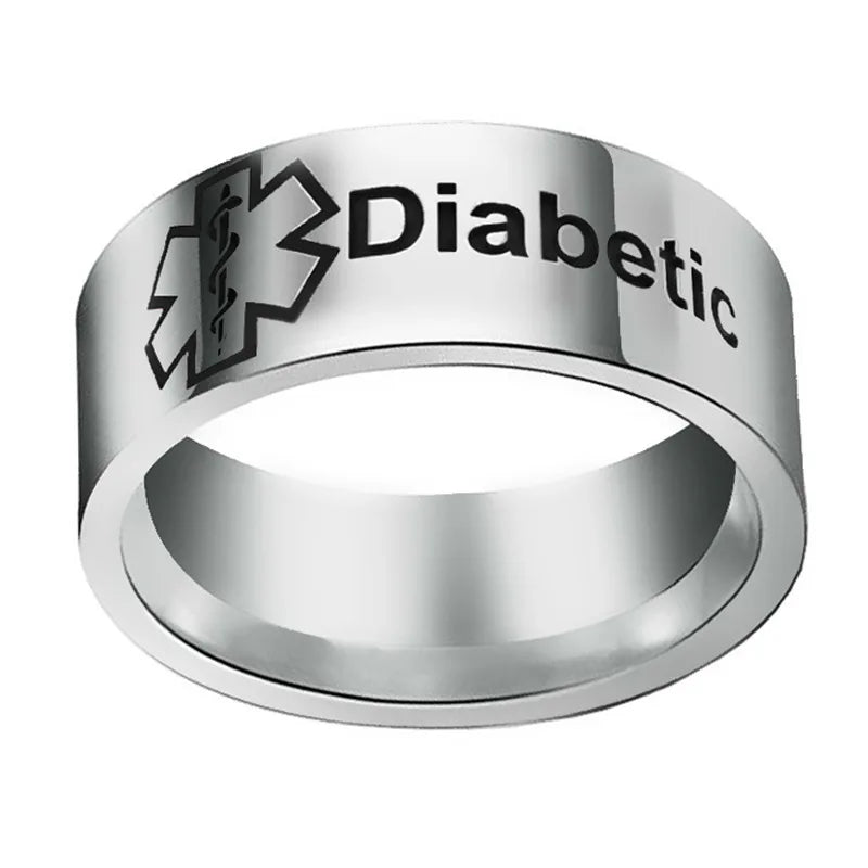 Factory Wholesale  8mm Diabetic Ring  Men's Titanium Steel Stainless Steel Glossy Ring Jewelry