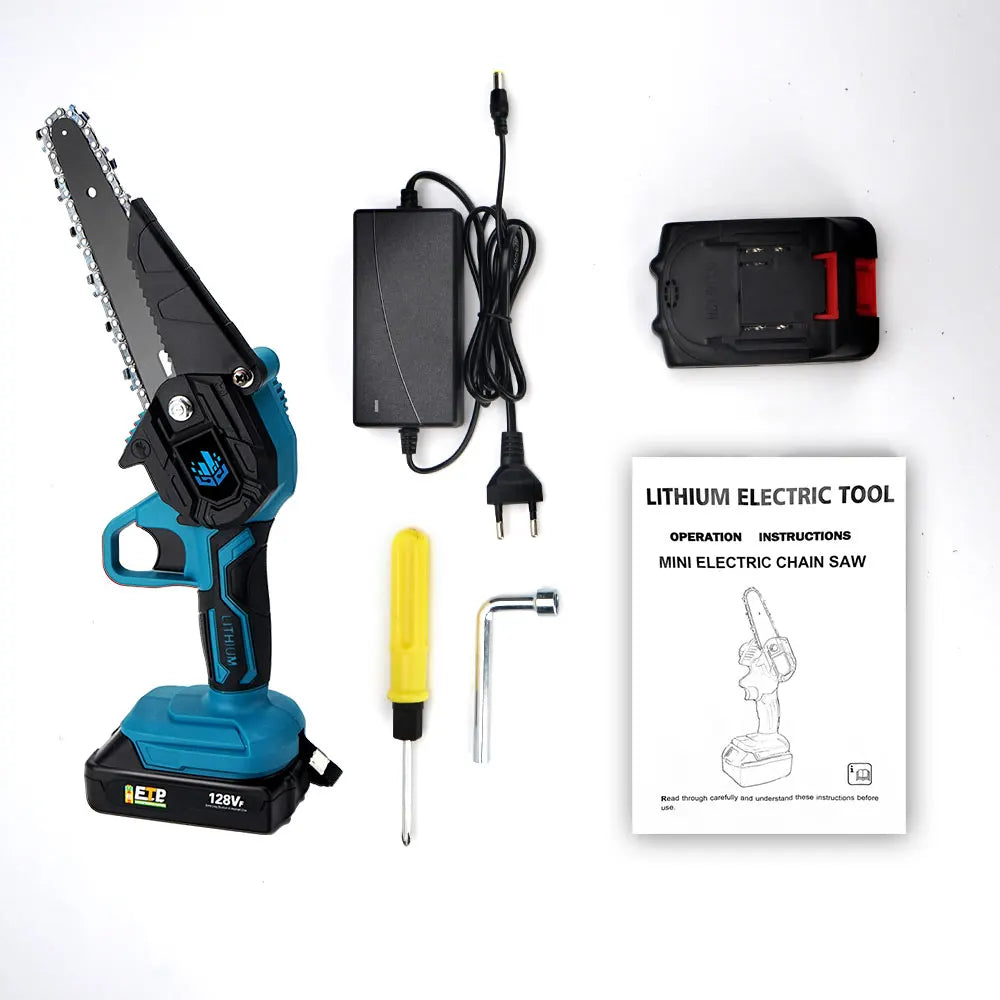 Yofidra 6 Inch Industrial & DIY Grade 18.5V Cordless Brushless Electric Mini Chainsaw with Power Battery for Wood Cutting
