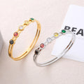 Women Zirconia Jewelry Gold Plated Double Line Titanium Steel Buckle Ladies Bangles