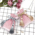 Custom Soft Velvet Drawstring Jewelry Pouch Wedding Gift and Ramadan Party Furry Bags for Kids Wedding and Holiday Gift Bags