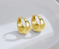 Wholesale High End Brass Matte Gold Earrings Hoop Earrings for Women Plated 14K Gold