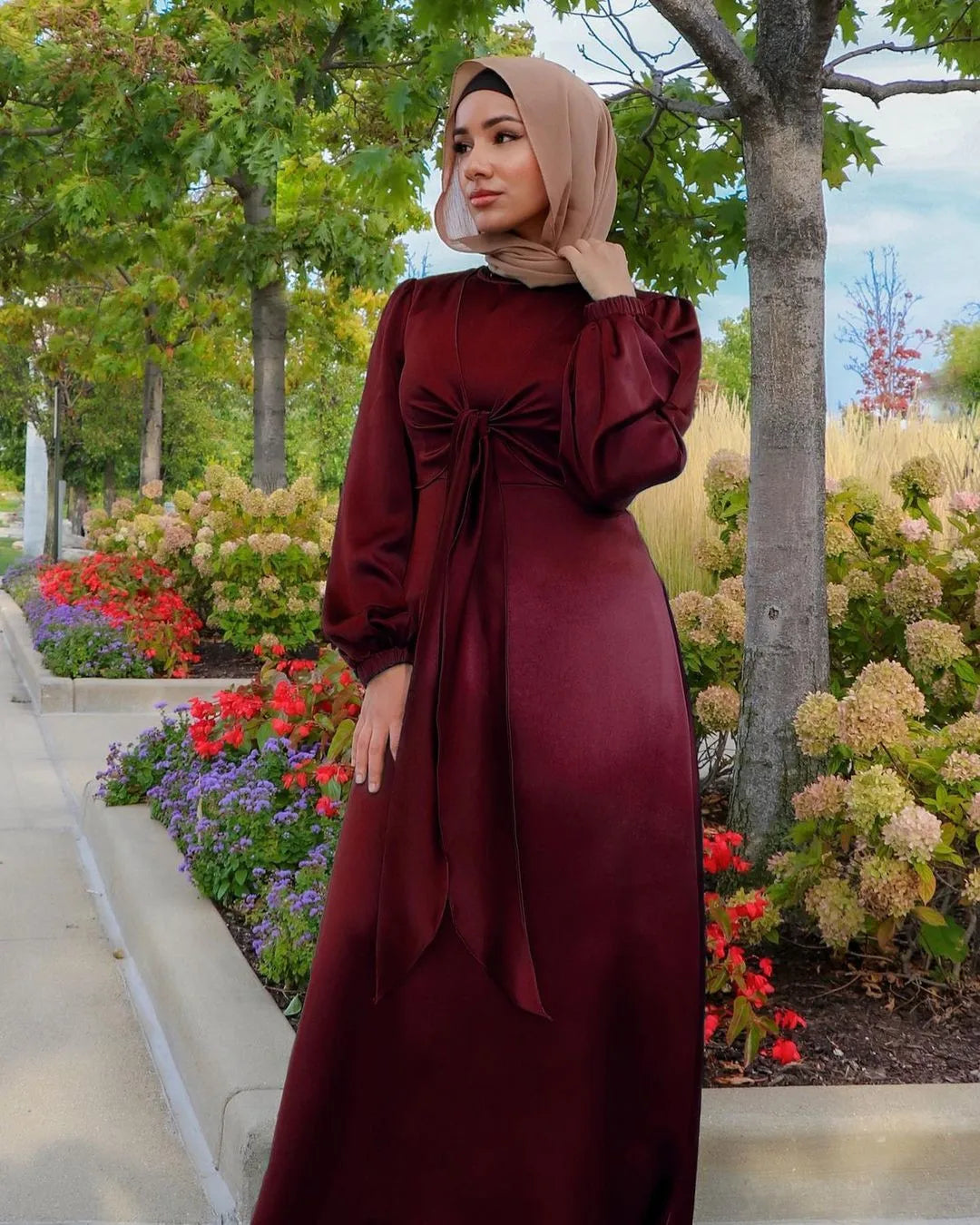 Islamic Satin Dress India Pakistan Ethnic Abaya Islamic Satin Casual Dress for Wholesale Manufacturer Muslim Dress With Belt