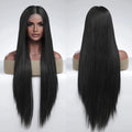 Factory Synthetic T-part Lace Wigs Part Long Straight Black Wigs for Women Heat Resistant Daily Party Use Wig