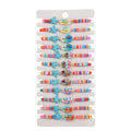 Bohemian Style Kids Jewelry 12pcs/set Colorful Shell Bracelets Cartoon Animal Starfish Unicorn Mermaid Polymer Clay Agate Gift