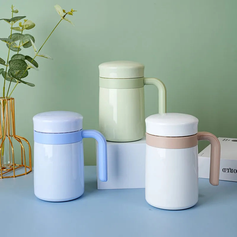 304 Vasos Double Wal Vacuum Insulated Mug With Tea Filter 500ML Thermal Termos Flask Outdoors Customized Pot With Tea Separation