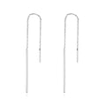 Elegant New Genuine 925 Sterling Silver Simple Line Drop Earrings for Women Authentic Silver Jewelry Gift SCE490