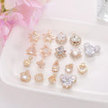 New Claw Crystal Zircon Pendant Accessory Gold Plated Double Layer Triangular Snowflake Square Star Round Flower Shape Pendant
