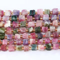JSES Wholesale A+ Natural Colorful Tourmaline Cube Beads 5-8mm Loose Gem Stone Beads for Jewelry Making Bracelet DIY Accessories
