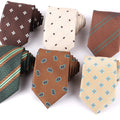 Men's Paisley Necktie Casual Fashion 8cm Coffee Maillard Series Color Woven Tie Wedding Suit Accessories