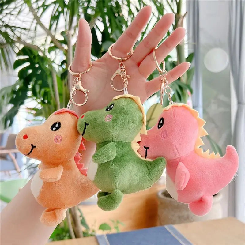 12cm Kawaii Plush Dinosaur Plush Keychains Toys Stuffed Animals Wholesale Toys Backpack Pendant Cute Dinosaur Plush Car Keychain
